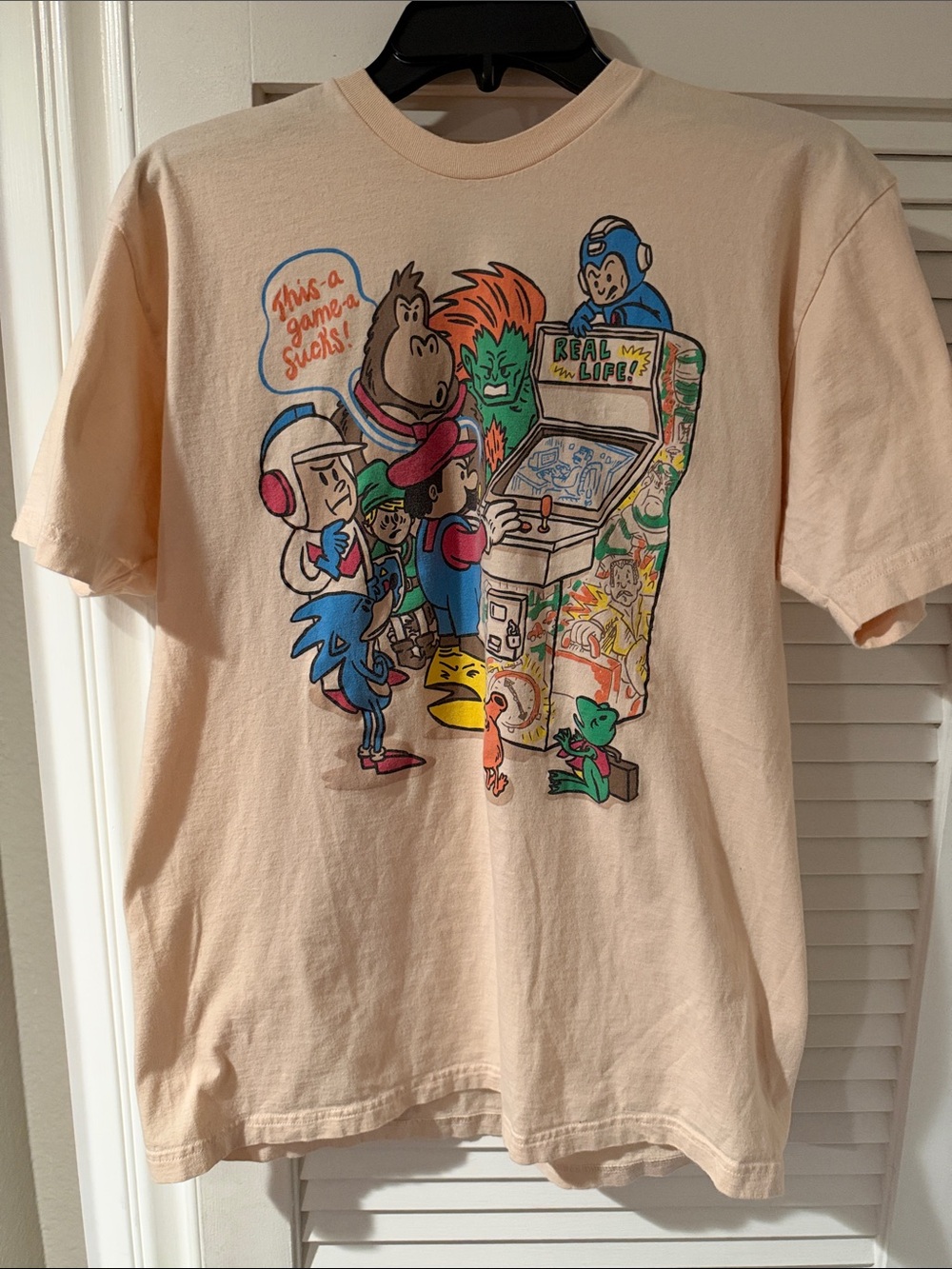 Men’s Threadless Graphic Short Sleeve Tee Shirt “This Game Sucks”- Large